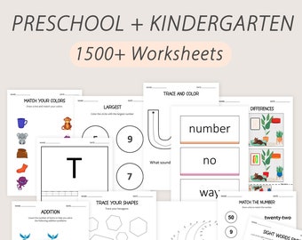 Feuilles de travail d'apprentissage pour la maternelle préscolaire, livre occupé pour tout-petits préscolaire, cahier d'exercices pour l'école à la maison, ressources pour l'enseignant, activité numérique à imprimer