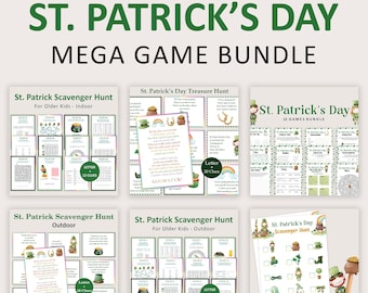 St Patricks Day Games Bundle Leprechaun Scavenger Hunt Kids Saint Patricks Day Treasure Hunt Teens St Pattys Day Hunt Older Kids PRINTABLE