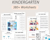 Kindergarten Worksheets Homeschool Learning Workbook Kids Busy Book Math Phonic Sight Words Logical Reasoning Teacher Curriculum PRINTABLE