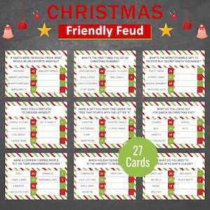 Christmas Friendly Feud Quiz Christmas Family Feud Game Holiday Party Survey Guess Team Game Night Group Question Quiz Contest PRINTABLE