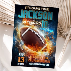 Football Birthday Invitation Football Invitation Sports Invitation Boy Birthday Party Football Theme Invite Template EDITABLE Digital image 1