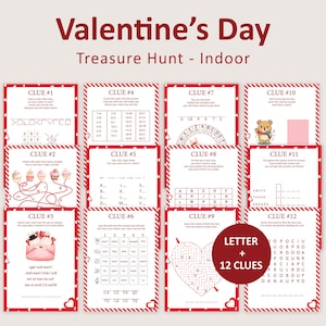 Valentine's Day Scavenger Hunt for Older Kids Valentine Gift Scavenger Hunt For Teens Indoor Hunt Clues Treasure Hunt Escape Room PRINTABLE