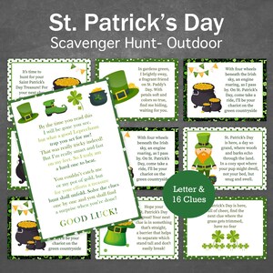 St Patricks Day Scavenger Hunt for Kids St Pattys Day Treasure Hunt