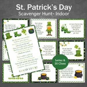 St Patricks Day Scavenger Hunt for Kids St Pattys Day Treasure Hunt