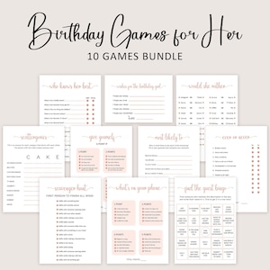 Birthday Games For Her Women Birthday Party Game For Adult Who Knows Her Best Birthday Girl Games Bingo Trivia Quiz PRINTABLE Digital