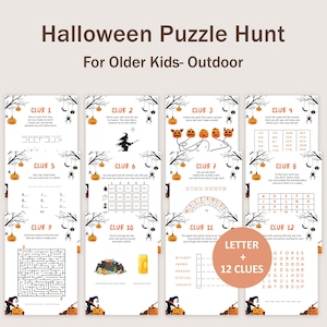 Halloween Scavenger Hunt For Older Kids Halloween Scavenger Hunt For Teens Outdoor Treasure Hunt Clues Puzzle Game Tween PRINTABLE Digital