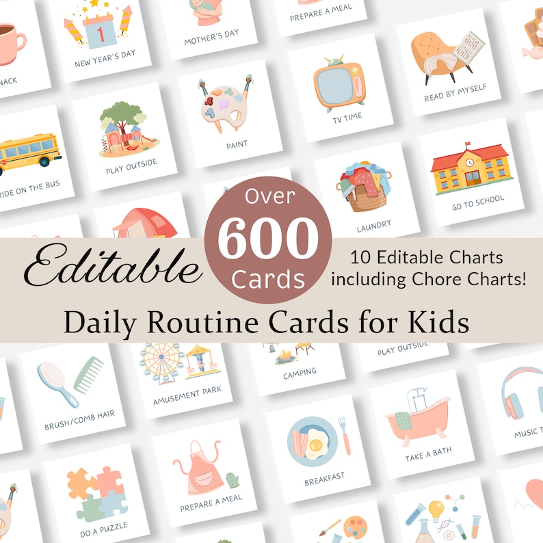 Outside Routine Card Daily Routine Cards Toddler Routine Chart Visual Schedule for Kids ...