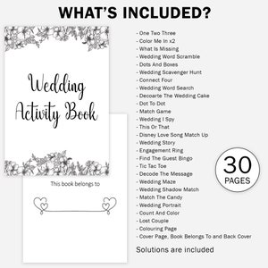 Kids Wedding Activity Pack Wedding Activity Book Coloring Book for Kids Reception Table Activities Booklet Marriage Games PRINTABLE Digital image 2