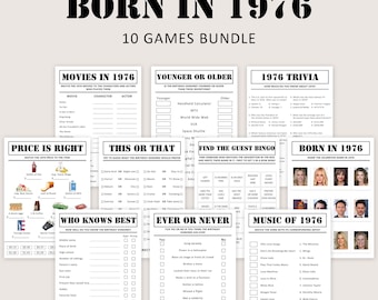 50e verjaardag spelletjesbundel 50e verjaardag feestspellen 1976 trivia geboren in 1976 50-jarige mannen vrouw hem haar quiz afdrukbaar direct digitaal