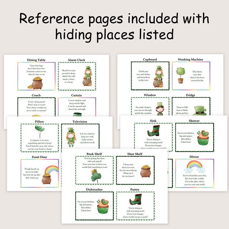 St Patricks Day Scavenger Hunt for Kids Leprechaun Indoor Treasure Hunt ...