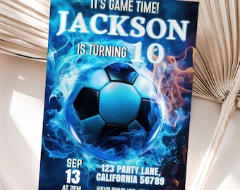 Soccer Birthday Invitation Soccer Invitation Football Invitation Teen Sports Party Invite Boy Birthday Theme EDITABLE Instant Digital S14