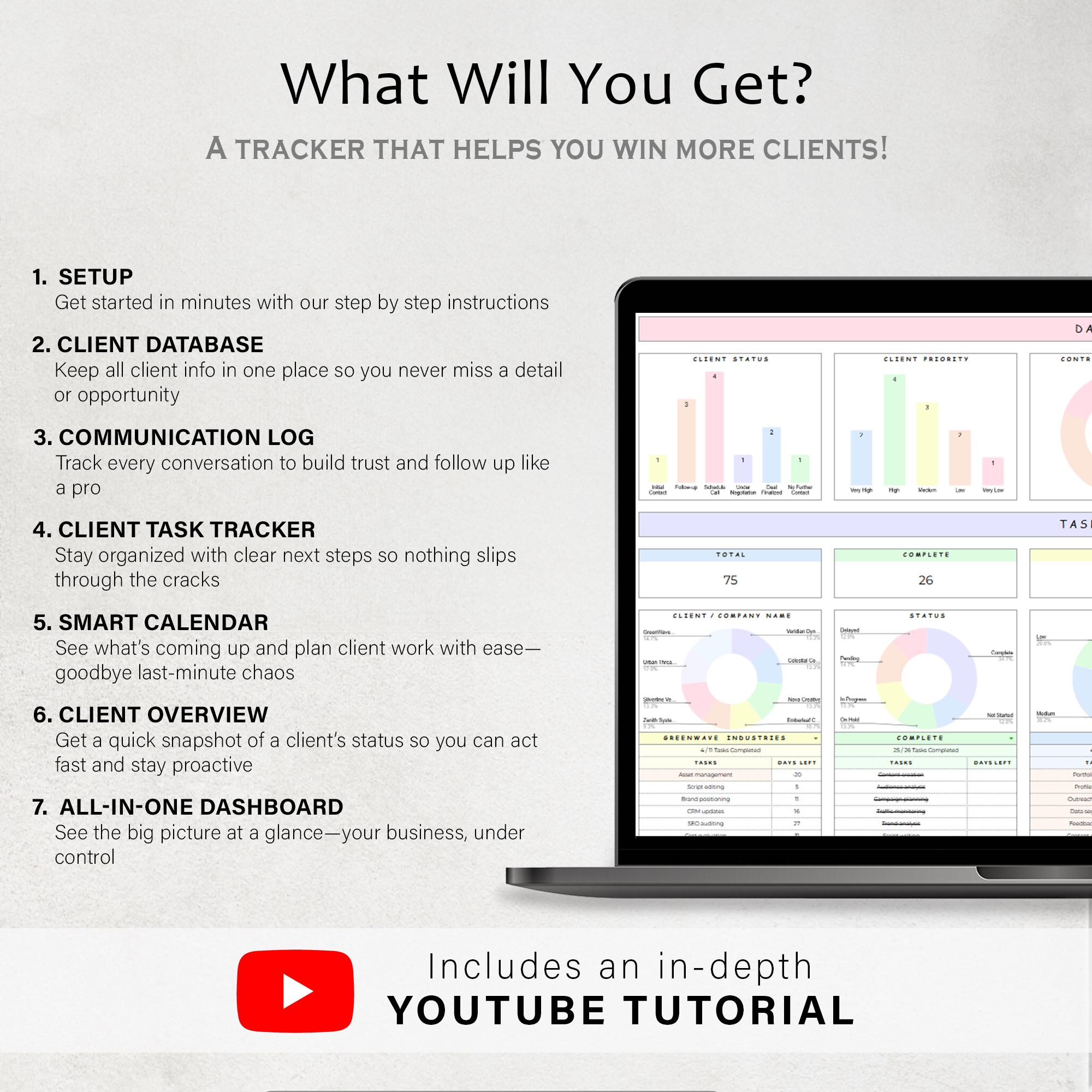 Client Tracker for Small Business Planner CRM With Task Tracker ...
