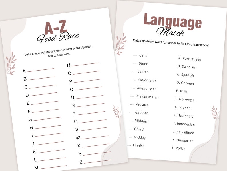 Dinner Party Games Dinner Table Party Games for Adults Etsy