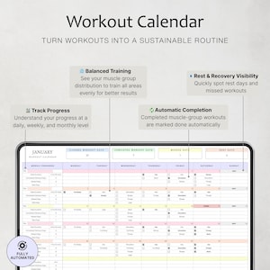 Workout Planner Spreadsheet Exercise Tracker Template Fitness Planner Gym Weight Loss Tracker Weight Lifting Training Pilates Google Sheets image 5