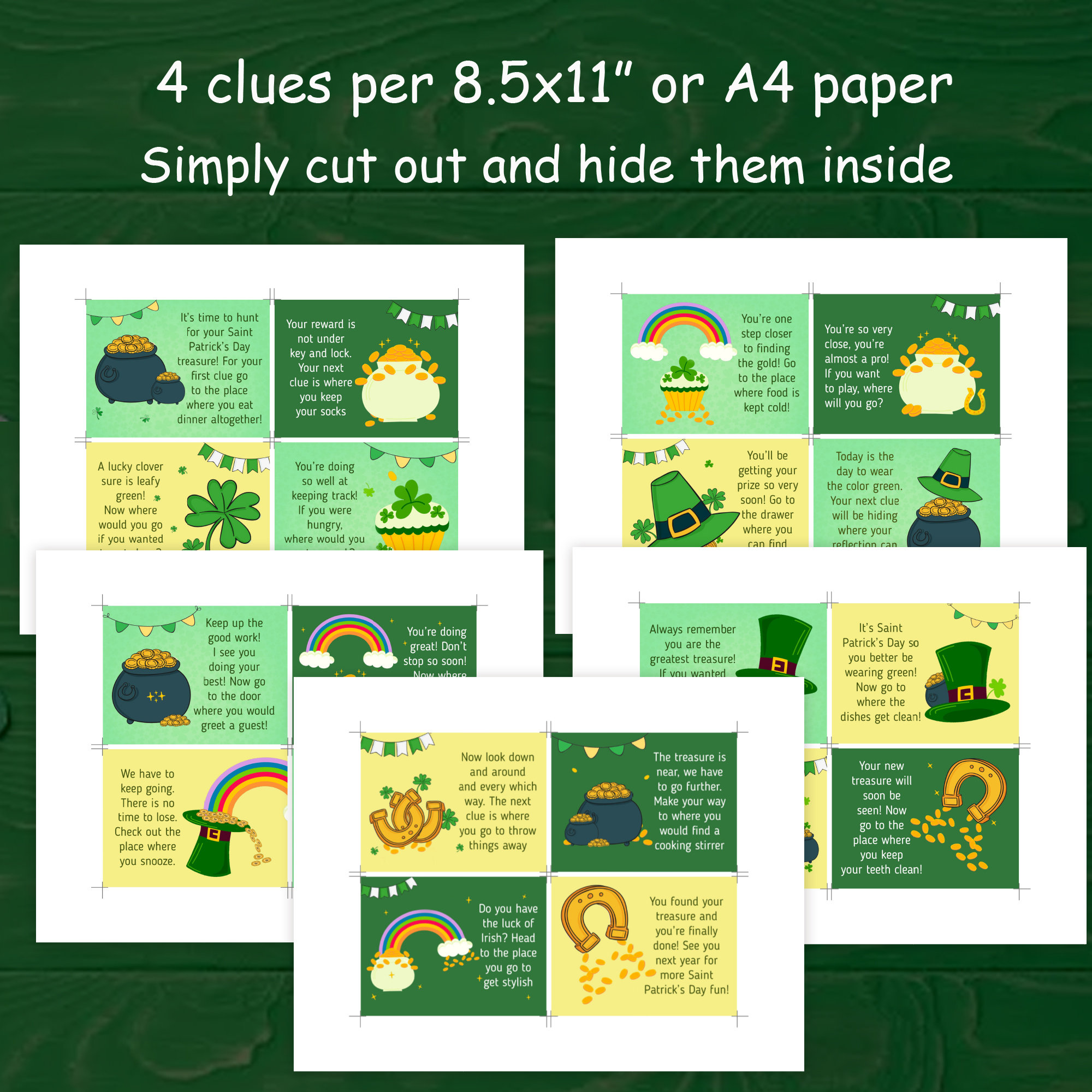 St Patricks Day Treasure Hunt for Older Kids Indoor Leprechaun ...