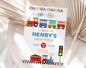 Train Birthday Invitation Chugga Chugga Choo Choo Invitation Two Two 2nd Birthday Invite Second Birthday Party Boy EDITABLE Digital T04