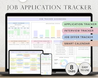 Job Application Tracker Spreadsheet Job Planner Interview Tracker Job Search Template Job Offer Tracking Tool Career Planner Google Sheets