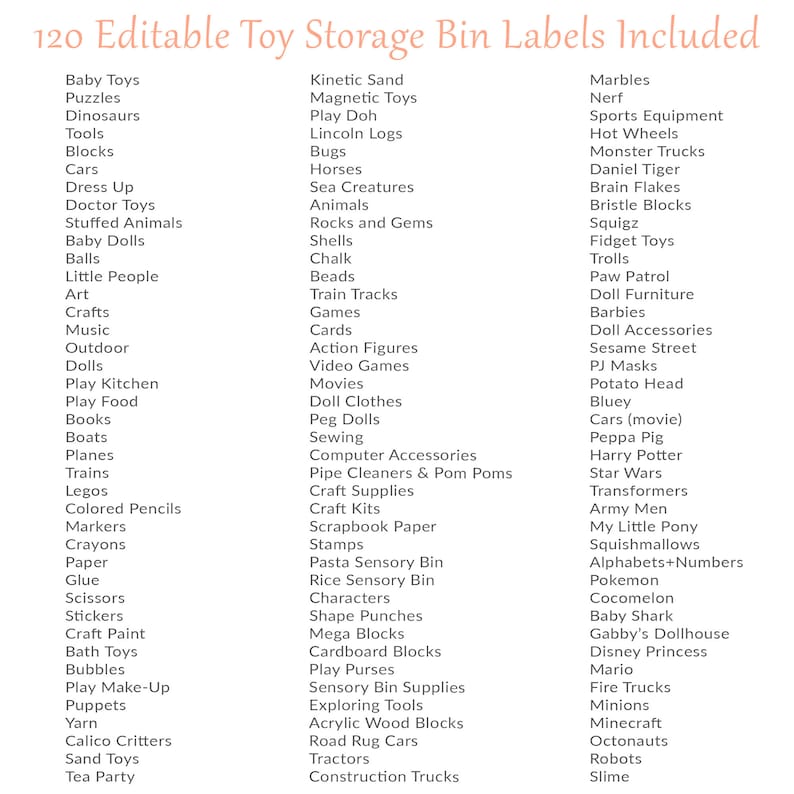 Toy Bin Storage Labels Playroom Organization Toy Trofast Kids Visual Pictures Montessori Homeschool Pre-k Classroom Box Organizer EDITABLE image 2