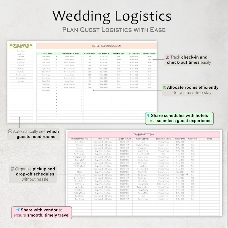 Wedding Planner Spreadsheet Wedding Budget Tracker Wedding Checklist Guest List Seating Plan Wedding Itinerary Gift Vendor Google Sheets image 11