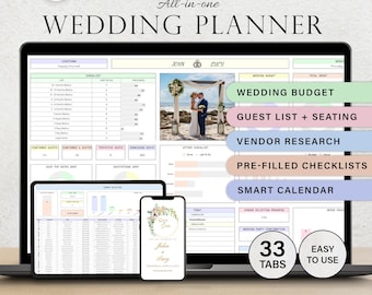 Wedding Planner Spreadsheet Wedding Budget Tracker Wedding Checklist Guest List Seating Plan Wedding Itinerary Gift Vendor Google Sheets