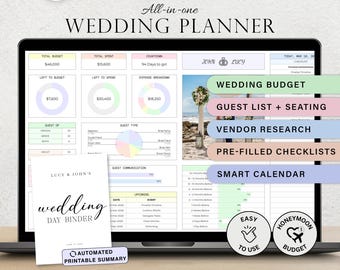 Wedding Planner Spreadsheet Wedding Budget Tracker Wedding Guest List Wedding Venue Itinerary Planning Seating Plan Vendor Google Sheets