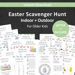 Easter Scavenger Hunt for Teens Easter Egg Hunt Clues Older Kids Easter Treasure Hunt Easter Bunny Escape Room Indoor Outdoor PRINTABLE