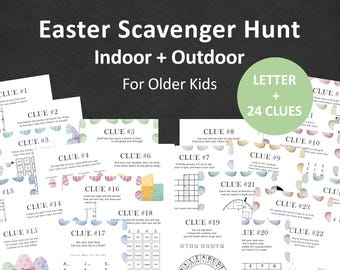 Easter Scavenger Hunt for Teens Easter Egg Hunt Clues Older Kids Easter Treasure Hunt Easter Bunny Escape Room Indoor Outdoor PRINTABLE