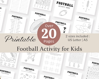 Football Activity Pages Football Activity Book For Kids American Football Maze book Soccer Games Kit Coloring Activity PRINTABLE Digital