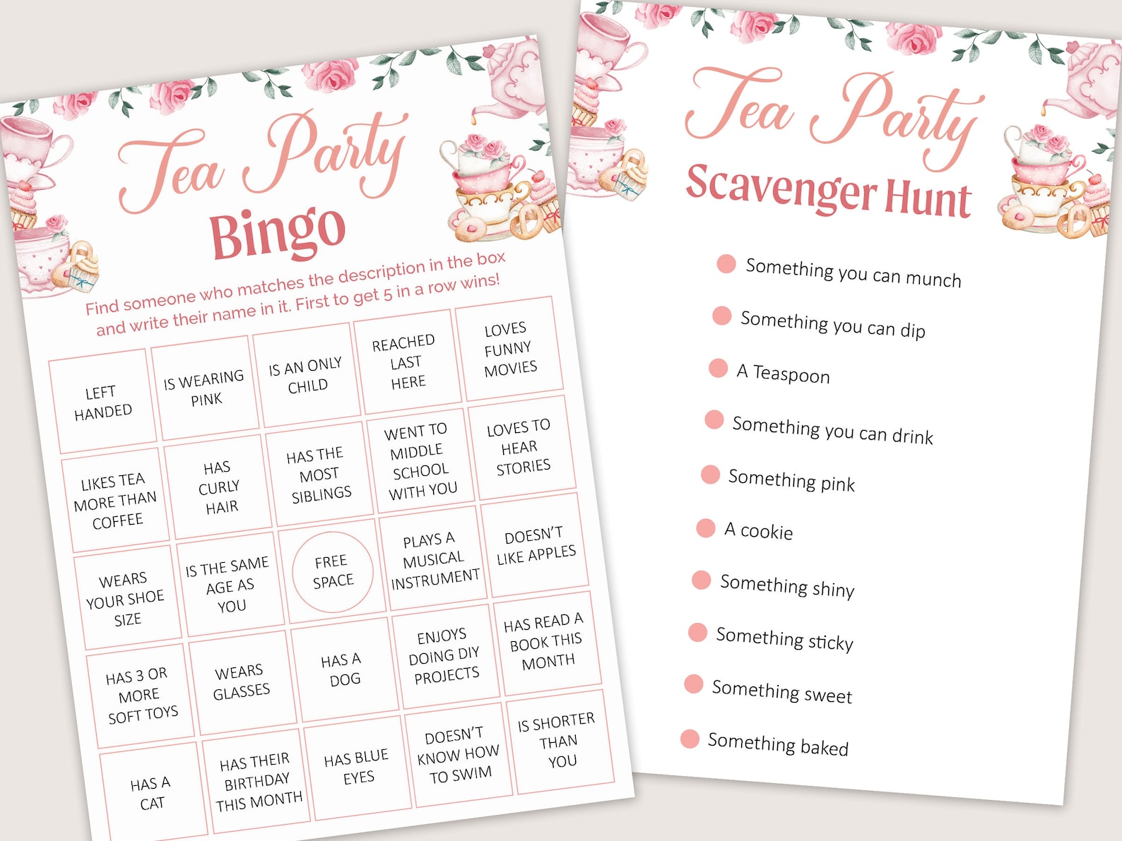 Tea Party Games for Girls Tea Party Birthday Games Kids Tea - Etsy