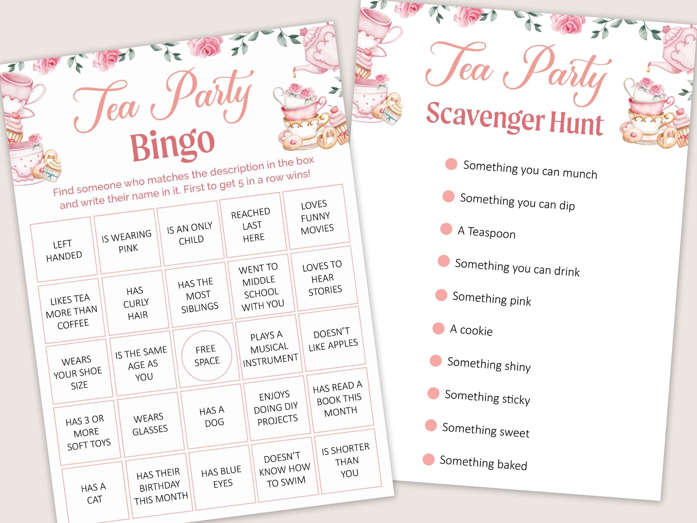 Tea Party Games for Girls Tea Party Birthday Games Kids Tea Etsy