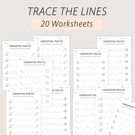 Preschool Line Tracing Worksheets Lines Trace Pages Homeschool Busy Book Kindergarten Curriculum Learning Pre Handwriting Toddler PRINTABLE