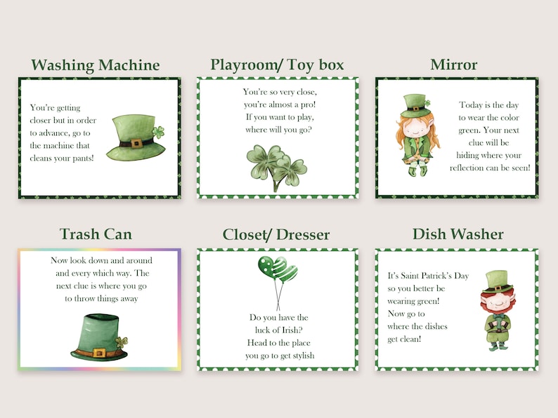 St.patrick's Day Scavenger Hunt Saint Patrick Day Treasure - Etsy