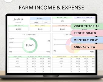 Farm Income And Expense Tracker Agriculture Accounting Spreadsheet Agricultural Expenses Log Crop Livestock Homestead Ranch Google Sheets
