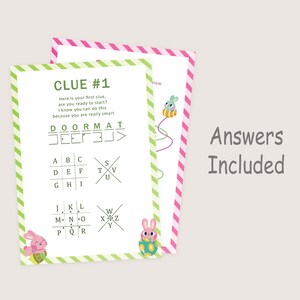 Chasse au trésor de Pâques pour ados, Indices de chasse aux œufs de Pâques en plein air, salle d'évasion avec lapin de Pâques, panier de Pâques, chasse au trésor pour les plus grands, à imprimer image 10
