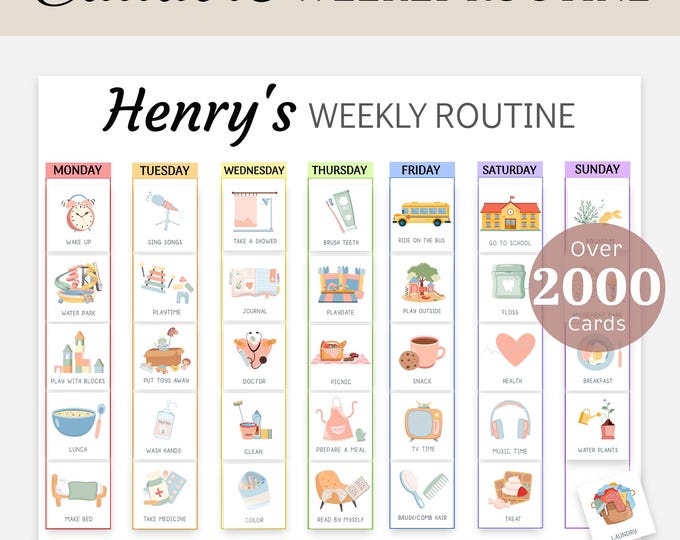 Weekly Routine Chart Class This item is unavailable - Etsy