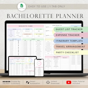 Bachelorette Party Planner Spreadsheet Bachelorette Trip Planning Template Hens Party Planner Maid of Honor Budget Tracker Google Sheets