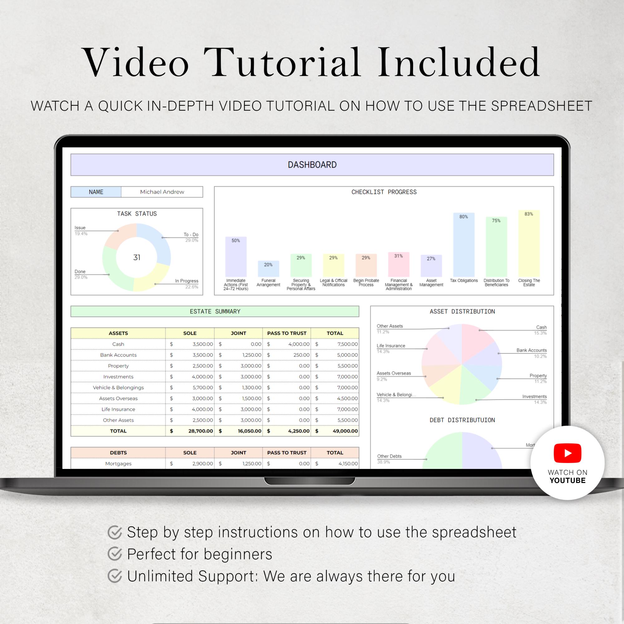 After Death Spreadsheet Executor Checklist Template Estate Accounts ...