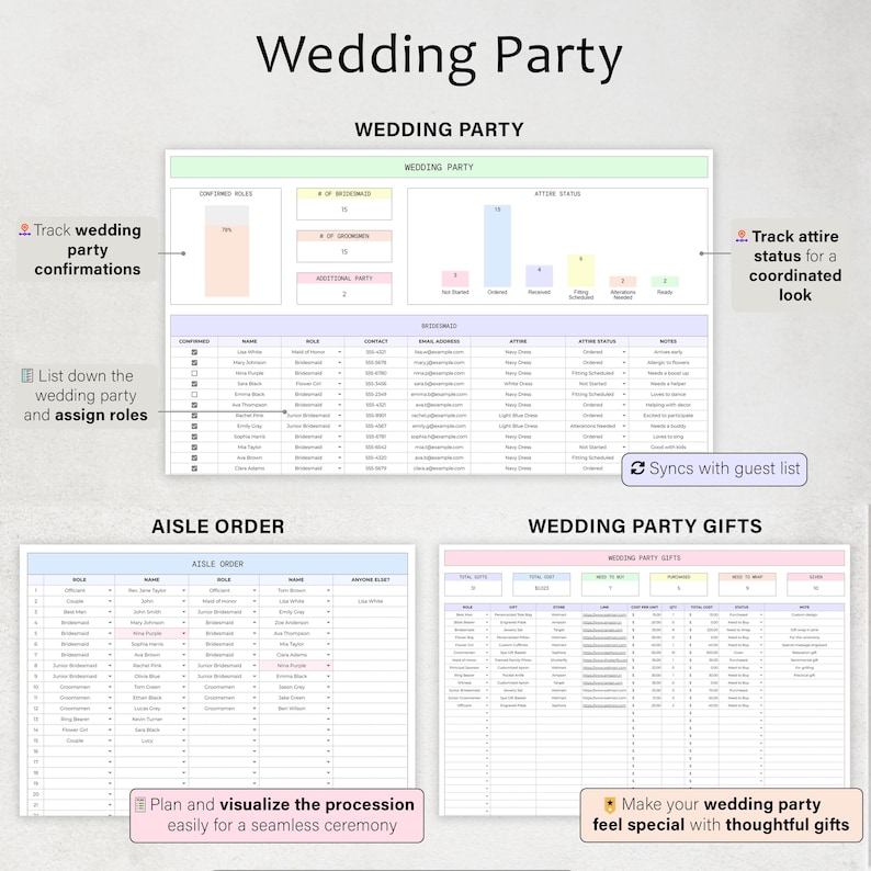 Wedding Planner Spreadsheet Wedding Budget Tracker Wedding Checklist Guest List Seating Plan Wedding Itinerary Gift Vendor Google Sheets image 13