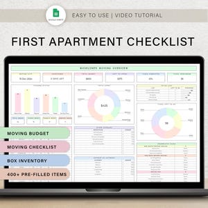 First Apartment Checklist Spreadsheet Moving Checklist Moving Planner Template Packing List  Moving Budget Shopping List House Google Sheets