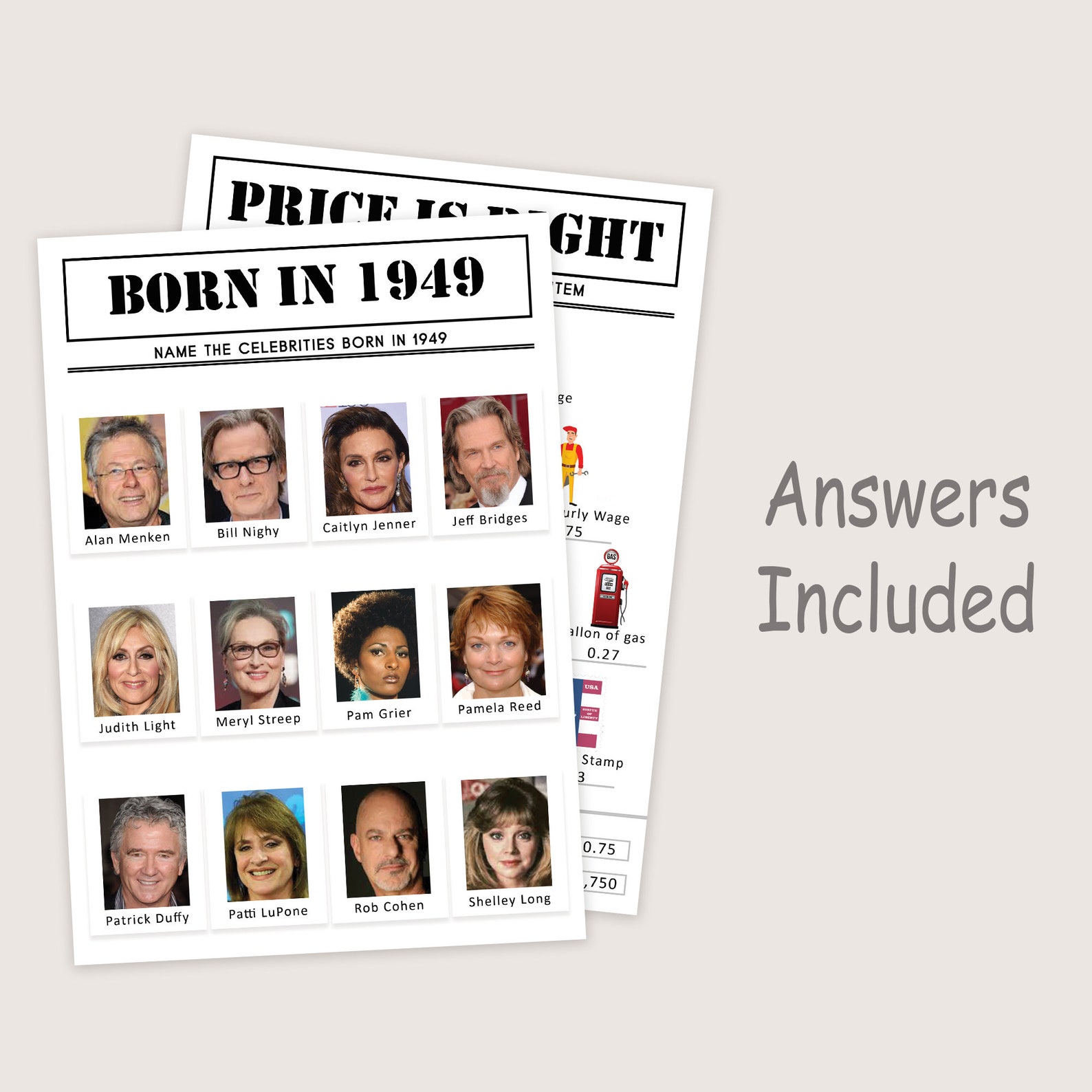 75th Birthday Games Bundle 75th Birthday Party Games 1949 - Etsy