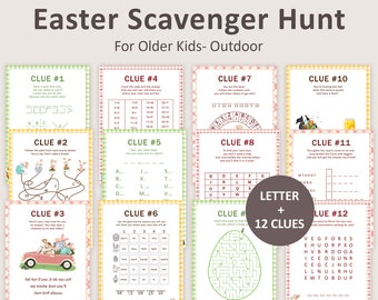 Easter Scavenger Hunt for Older Kids Easter Egg Hunt Clues Easter Bunny Escape Room Easter Basket Treasure Hunt Outdoor Teens Game PRINTABLE