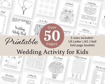 Kids Wedding Activity Book Wedding Table Activity Pack Reception Game Ideas Marriage Activity Kit DIY Coloring Maze Book PRINTABLE Digital