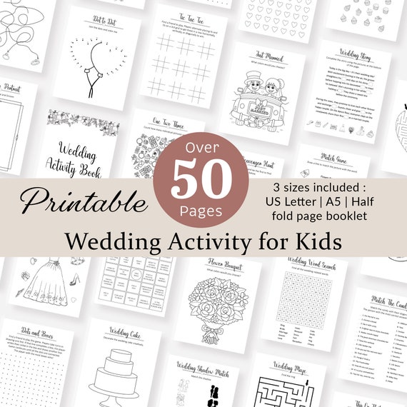Kids Wedding Activity Book Wedding Table Activity Pack Reception Game Ideas Marriage Activity Kit DIY Coloring Maze Book PRINTABLE Digital