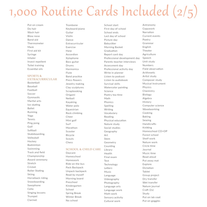 Daily Routine Cards Visual Schedule Toddler Routine Chart for Kids ...