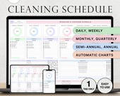 Cleaning Schedule Cleaning Checklist Cleaning Planner Spreadsheet Weekly House Chores Daily Household Template Monthly Yearly Google Sheets