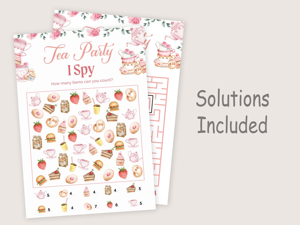 Tea Party Games for Girls Tea Party Birthday Games Kids Tea - Etsy