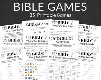 Bible Games Church Game for Adults Christian Youth Group Quiz Bible Party Activities Sunday School Trivia Women Ministry Ideas PRINTABLE
