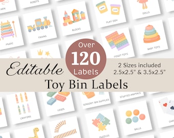 Toy Bin Storage Labels Playroom Organization Toy Trofast Kids Visual Pictures Montessori Homeschool Pre-k Classroom Box Organizer EDITABLE