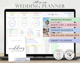 Wedding Planner Spreadsheet Wedding Budget Tracker Wedding Guest List Wedding Venue Itinerary Planning Seating Plan Vendor Google Sheets