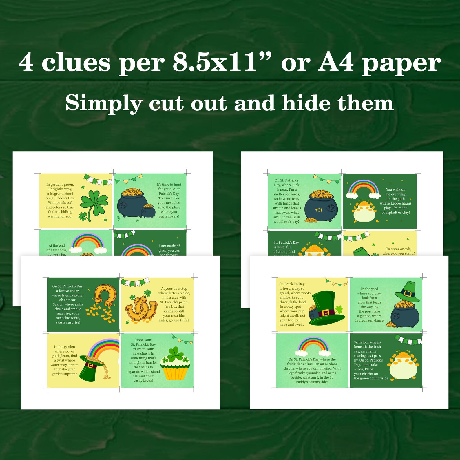 St Patricks Day Treasure Hunt Outdoor Leprechaun Scavenger Hunt for ...